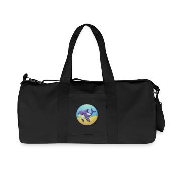 Orca Cute Kawaii Cartoon Clipart Animal Pet - Recycled Canvas Sports Bag by Stanley/Stella - black - Front