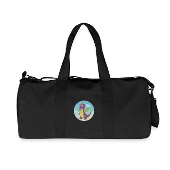 Dragon Cute Kawaii Cartoon Clipart Animal Pet - Recycled Canvas Sports Bag by Stanley/Stella - black - Front