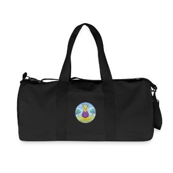 Kangaroo Cute Kawaii Cartoon Clipart Animal Pet - Recycled Canvas Sports Bag by Stanley/Stella - black - Front