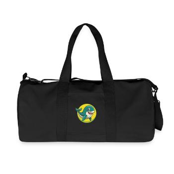 Blue whale Cute Kawaii Cartoon Clipart Pet Animal - Recycled Canvas Sports Bag by Stanley/Stella - black - Front