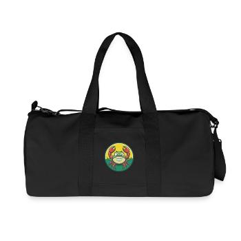 Crab Cute Kawaii Cartoon Clipart Pet Animal - Recycled Canvas Sports Bag by Stanley/Stella - black - Front
