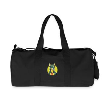 Australian Kelpie Dog Cute Kawaii Cartoon Animal - Recycled Canvas Sports Bag by Stanley/Stella - black - Front
