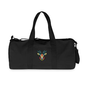 Oryx mignon Kawaii dessin animé Clipart visage d’animal - Sac de sport en toile recyclée Stanley/Stella - noir - Devant