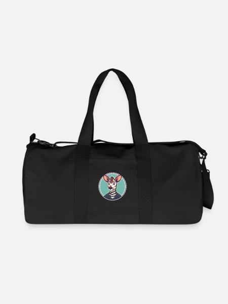 Okapi Kawaii Cartoon Figur Tier Haustier Gesicht - Recycelte Canvas-Sporttasche von Stanley/Stella - Schwarz