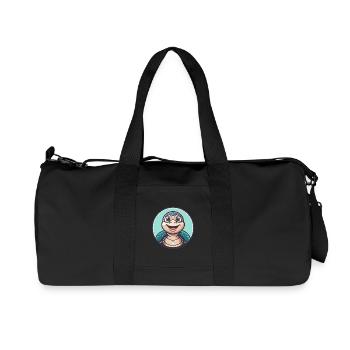 Schildkröte Kawaii Cartoon Figur Tier Haustier Gesicht - Recycelte Canvas-Sporttasche von Stanley/Stella - Schwarz - Vorne