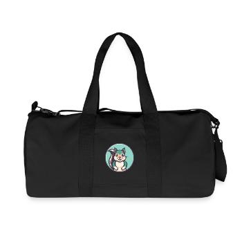 écureuil kawaii dessin animé personnage animal visage d’animal de compagnie - Sac de sport en toile recyclée Stanley/Stella - noir - Devant