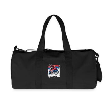 Motif du drapeau du loup de Serbie - Sac de sport en toile recyclée Stanley/Stella - noir - Devant