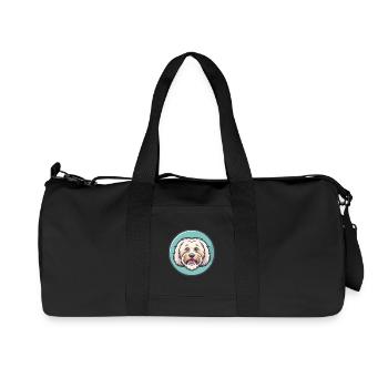 Coton De Tulear Chien Race Dessin animé Kawaii Clipart - Sac de sport en toile recyclée Stanley/Stella - noir - Devant