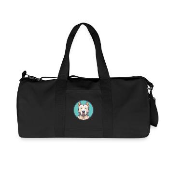 Dogo Argentino Dog Breed Cartoon Kawaii Clipart - Recycled Canvas Sports Bag by Stanley/Stella - black - Front