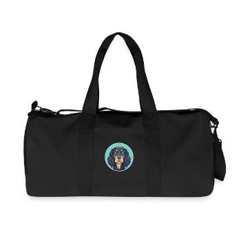 Gordon Setter Chien Race Dessin animé Kawaii Clipart Animal de compagnie - Sac de sport en toile recyclée Stanley/Stella - noir - Devant