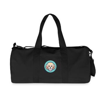 Maltipoo Dog Breed Colorful Cartoon Kawaii Clipart - Recycled Canvas Sports Bag by Stanley/Stella - black - Front