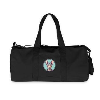 Mexican Hairless Dog Breed Cartoon Kawaii Clipart - Recycled Canvas Sports Bag by Stanley/Stella - black - Front
