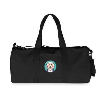 Vieux chien de berger anglais chien race dessin animé Kawaii animal de compagnie - Sac de sport en toile recyclée Stanley/Stella - noir - Devant
