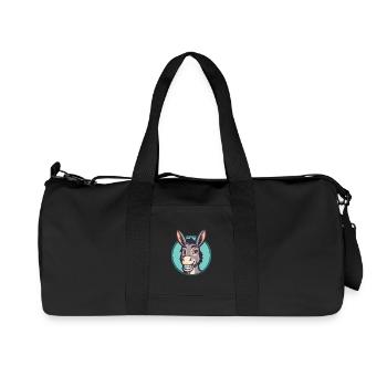 Âne Kawaii Dessin Animé Personnage Animal Visage D’animal - Sac de sport en toile recyclée Stanley/Stella - noir - Devant