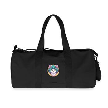 Laperm Chat Race Dessin Animé Kawaii Animal Pet - Sac de sport en toile recyclée Stanley/Stella - noir - Devant