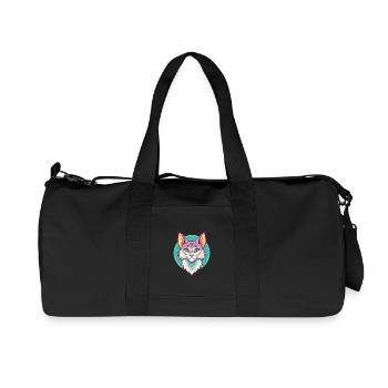 Chat Somali Race Dessin Animé Kawaii Animal Pet - Sac de sport en toile recyclée Stanley/Stella - noir - Devant