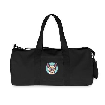 Europäische Burma-Katzenrasse Karikatur Kawaii Tier - Recycelte Canvas-Sporttasche von Stanley/Stella - Schwarz - Vorne
