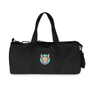 Égyptien Mau Chat Race Dessin Animé Kawaii Animal Pet - Sac de sport en toile recyclée Stanley/Stella - noir - Devant
