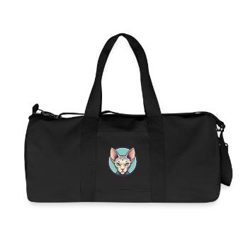 Sphynx Chat Race Dessin Animé Kawaii Animal Pet - Sac de sport en toile recyclée Stanley/Stella - noir - Devant