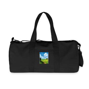 North Wessex Downs Aonb Travel Poster Souvenir WPA - Recycled Canvas Sports Bag by Stanley/Stella - black - Front