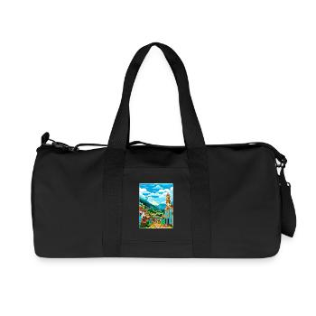 Ouro Preto Brésil Affiche de voyage Peinture Souvenir WPA - Sac de sport en toile recyclée Stanley/Stella - noir - Devant