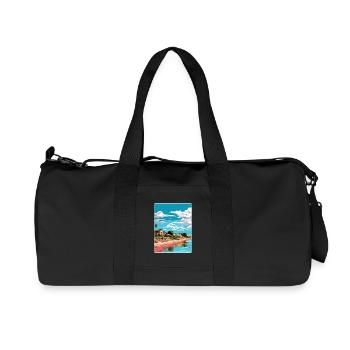 Rawson Argentina Travel Poster Souvenir Paint WPA - Recycled Canvas Sports Bag by Stanley/Stella - black - Front