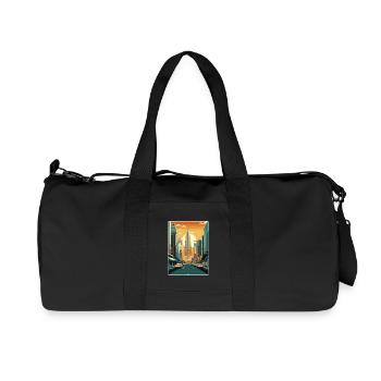 Bangkok Thailand Thai Travel Poster Souvenir WPA - Recycled Canvas Sports Bag by Stanley/Stella - black - Front