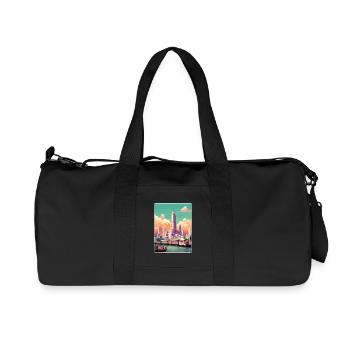 Bangkok Thailand Thai Travel Poster Souvenir WPA - Recycled Canvas Sports Bag by Stanley/Stella - black - Front