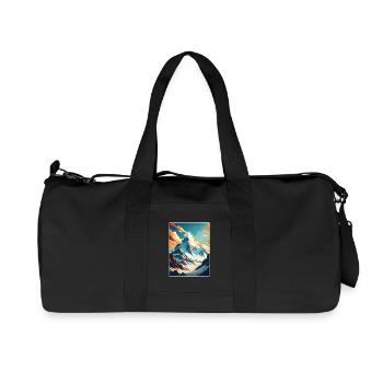 Mont Everest Chine Affiche de voyage vintage souvenir - Sac de sport en toile recyclée Stanley/Stella - noir - Devant