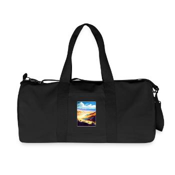 Carte de voyage californienne du parc national de la Vallée de la Mort - Sac de sport en toile recyclée Stanley/Stella - noir - Devant