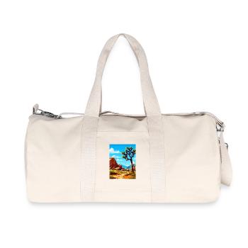 Joshua Tree National Park California Travel Poster - Recycled Canvas Sports Bag by Stanley/Stella - natural - Front