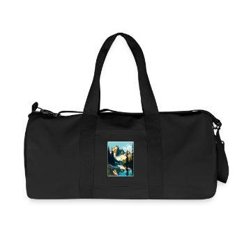 North Cascades National Park Reiseposterkarte - Recycelte Canvas-Sporttasche von Stanley/Stella - Schwarz - Vorne
