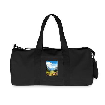 Kings Canyon National Park Travel Poster Souvenir - Recycled Canvas Sports Bag by Stanley/Stella - black - Front