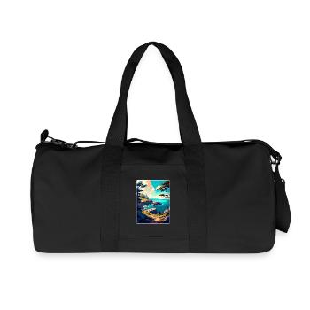 Acadia National Park Travel Poster Souvenir WPA - Recycled Canvas Sports Bag by Stanley/Stella - black - Front
