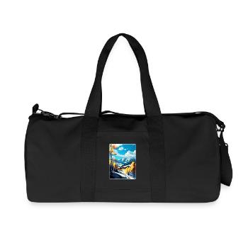 Aspen Ski Resort Colorado Reiseposter Souvenir - Recycelte Canvas-Sporttasche von Stanley/Stella - Schwarz - Vorne