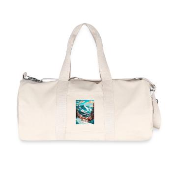 Copper Mountain Colorado Travel Poster Souvenir - Recycled Canvas Sports Bag by Stanley/Stella - natural - Front