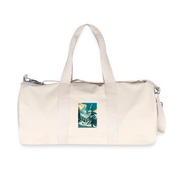 Zermatt Ski Skiing Travel Poster Souvenir Paint WP - Recycled Canvas Sports Bag by Stanley/Stella - natural - Front