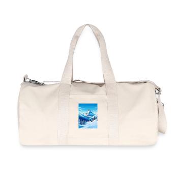 Zermatt Ski Skiing Travel Poster Souvenir Paint WP - Recycled Canvas Sports Bag by Stanley/Stella - natural - Front
