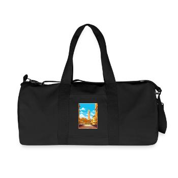 Siena Italy Travel Poster Souvenir Postcard Paint - Recycled Canvas Sports Bag by Stanley/Stella - black - Front