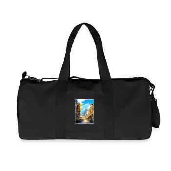 Amsterdam Netherlands Travel Poster Souvenir WPA - Recycled Canvas Sports Bag by Stanley/Stella - black - Front
