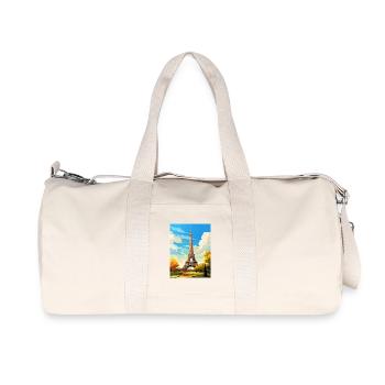 Paris France Affiche de voyage Souvenir Carte Postale Peinture - Sac de sport en toile recyclée Stanley/Stella - blanc naturel - Devant
