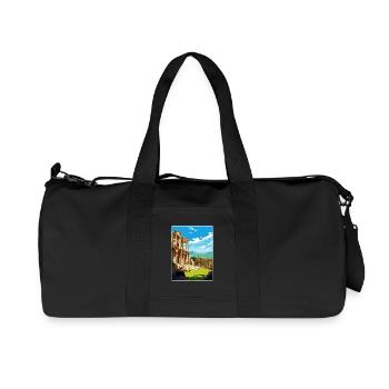 Ephesus Turkey Travel Poster Souvenir Painting WPA - Recycled Canvas Sports Bag by Stanley/Stella - black - Front