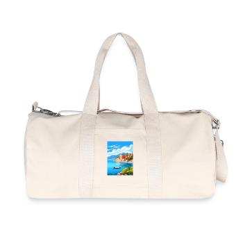 Corfou Grèce Affiche de voyage Souvenir Carte Postale Peinture - Sac de sport en toile recyclée Stanley/Stella - blanc naturel - Devant