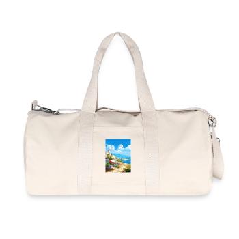 Kea Grèce Affiche de voyage Souvenir Carte Postale Peinture - Sac de sport en toile recyclée Stanley/Stella - blanc naturel - Devant