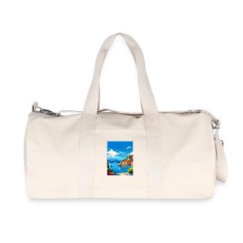 Parga Grèce Affiche de voyage Souvenir Carte Postale Peinture - Sac de sport en toile recyclée Stanley/Stella - blanc naturel - Devant