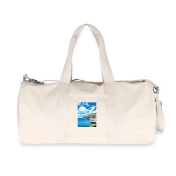 Looe Angleterre Affiche de voyage Souvenir Carte Postale Peinture - Sac de sport en toile recyclée Stanley/Stella - blanc naturel - Devant