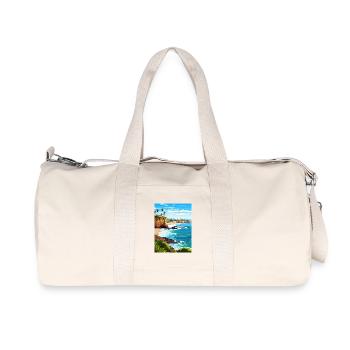 Corona Del Mar California Poster Souvenir de voyage - Sac de sport en toile recyclée Stanley/Stella - blanc naturel - Devant
