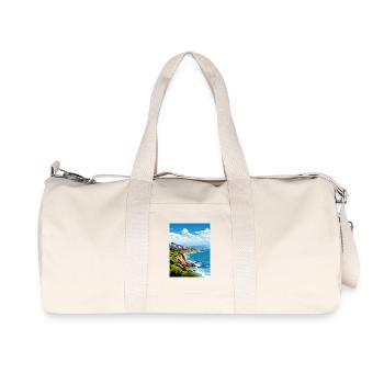 Lima Peru Travel Poster Souvenir Postcard Painting - Recycled Canvas Sports Bag by Stanley/Stella - natural - Front