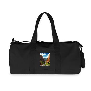 Black Canyon National Park Colorado Travel Poster - Recycled Canvas Sports Bag by Stanley/Stella - black - Front
