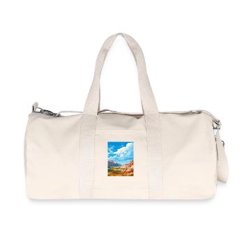 Badlands Nationalpark Reise Poster Souvenir WPA - Recycelte Canvas-Sporttasche von Stanley/Stella - Naturweiß - Vorne